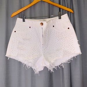 Boutique white jean shorts
